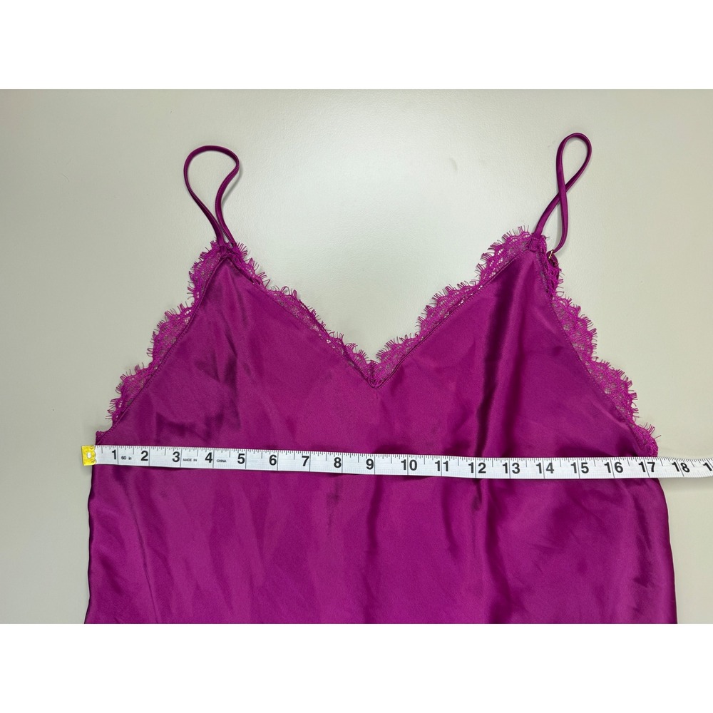 Victoria's Secret Satin Lace Pajama Set Women L Magenta Cami Shorts Boudoir Glam - Picture 3 of 14